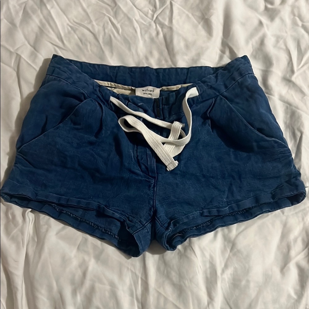 Wilfred Blue Athletic Shorts with Drawstring Waist